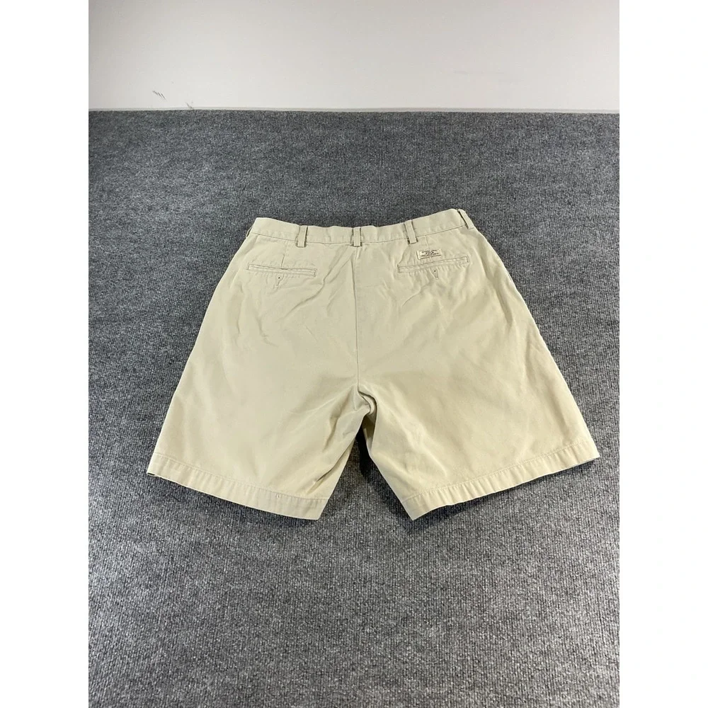 Polo Ralph Lauren Tyler Men's Shorts 36 Beige Khaki 100% Cotton Pleated Casual C